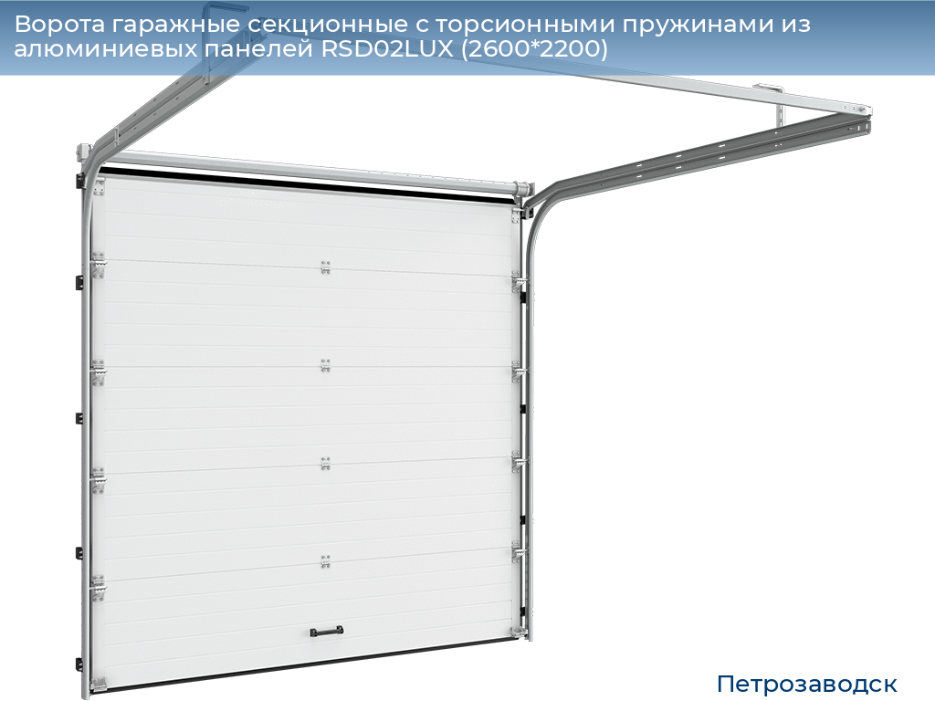 Ворота гаражные секционные с торсионными пружинами из алюминиевых панелей RSD02LUX (2600*2200), petrozavodsk.doorhan.ru