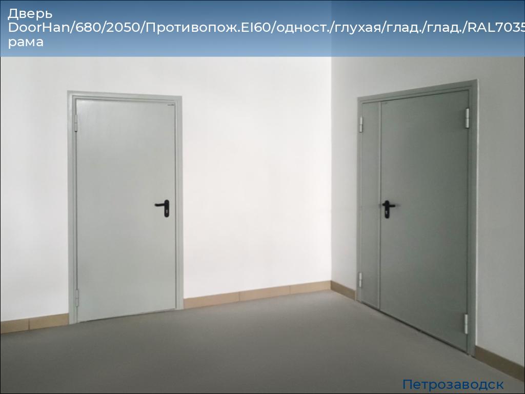 Дверь DoorHan/680/2050/Противопож.EI60/одност./глухая/глад./глад./RAL7035/прав./угл. рама, petrozavodsk.doorhan.ru
