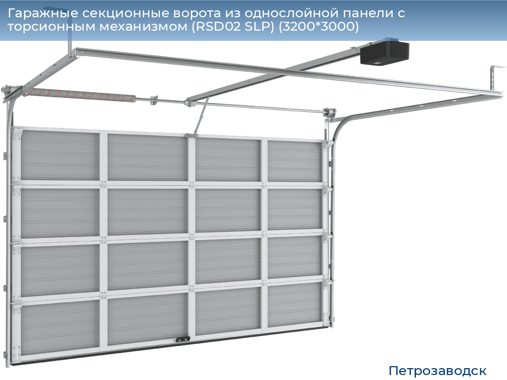 Гаражные секционные ворота из однослойной панели с торсионным механизмом (RSD02 SLP) (3200*3000), petrozavodsk.doorhan.ru