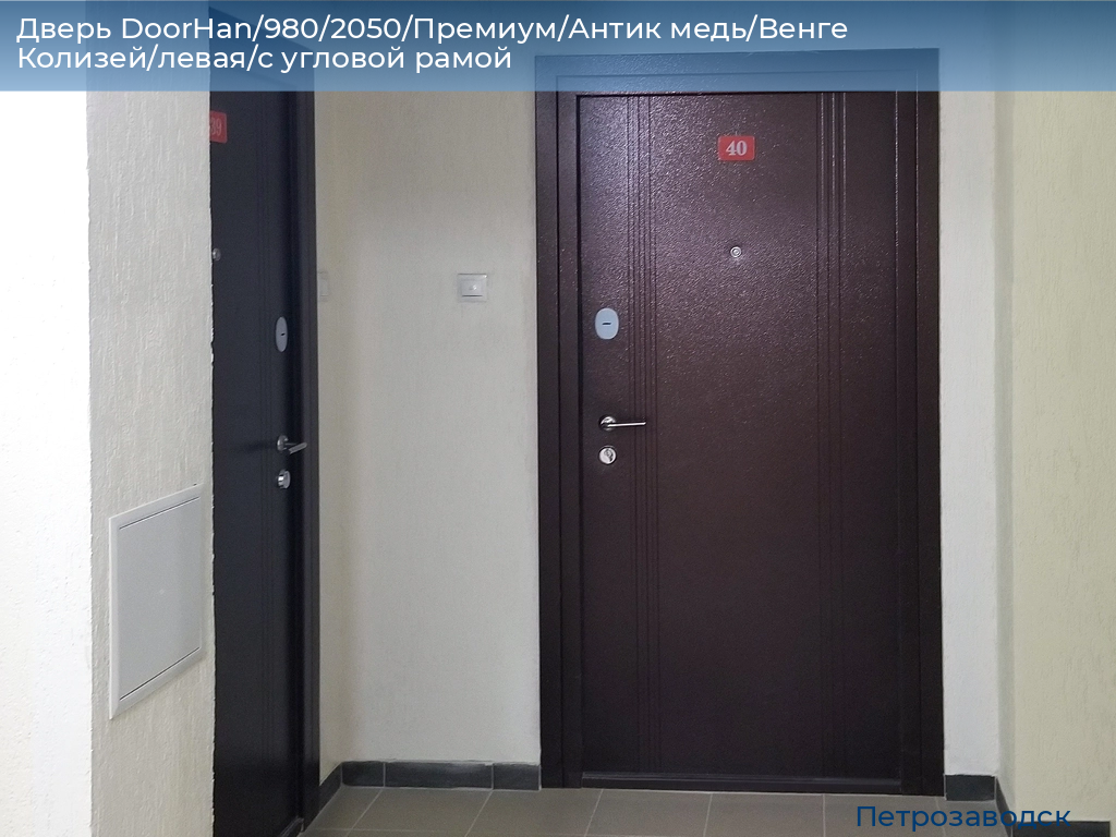 Дверь DoorHan/980/2050/Премиум/Антик медь/Венге Колизей/левая/с угловой рамой, petrozavodsk.doorhan.ru