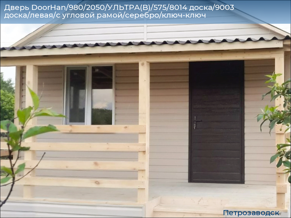 Дверь DoorHan/980/2050/УЛЬТРА(B)/575/8014 доска/9003 доска/левая/с угловой рамой/серебро/ключ-ключ, petrozavodsk.doorhan.ru