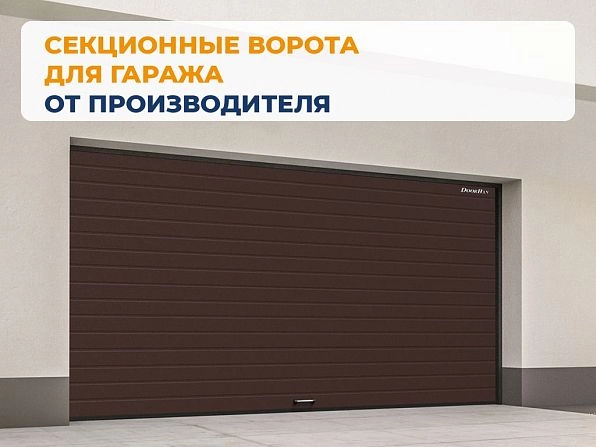 Cекционные ворота 3000х2450 мм коричнево-красные DoorHan RSD02, petrozavodsk.doorhan.ru